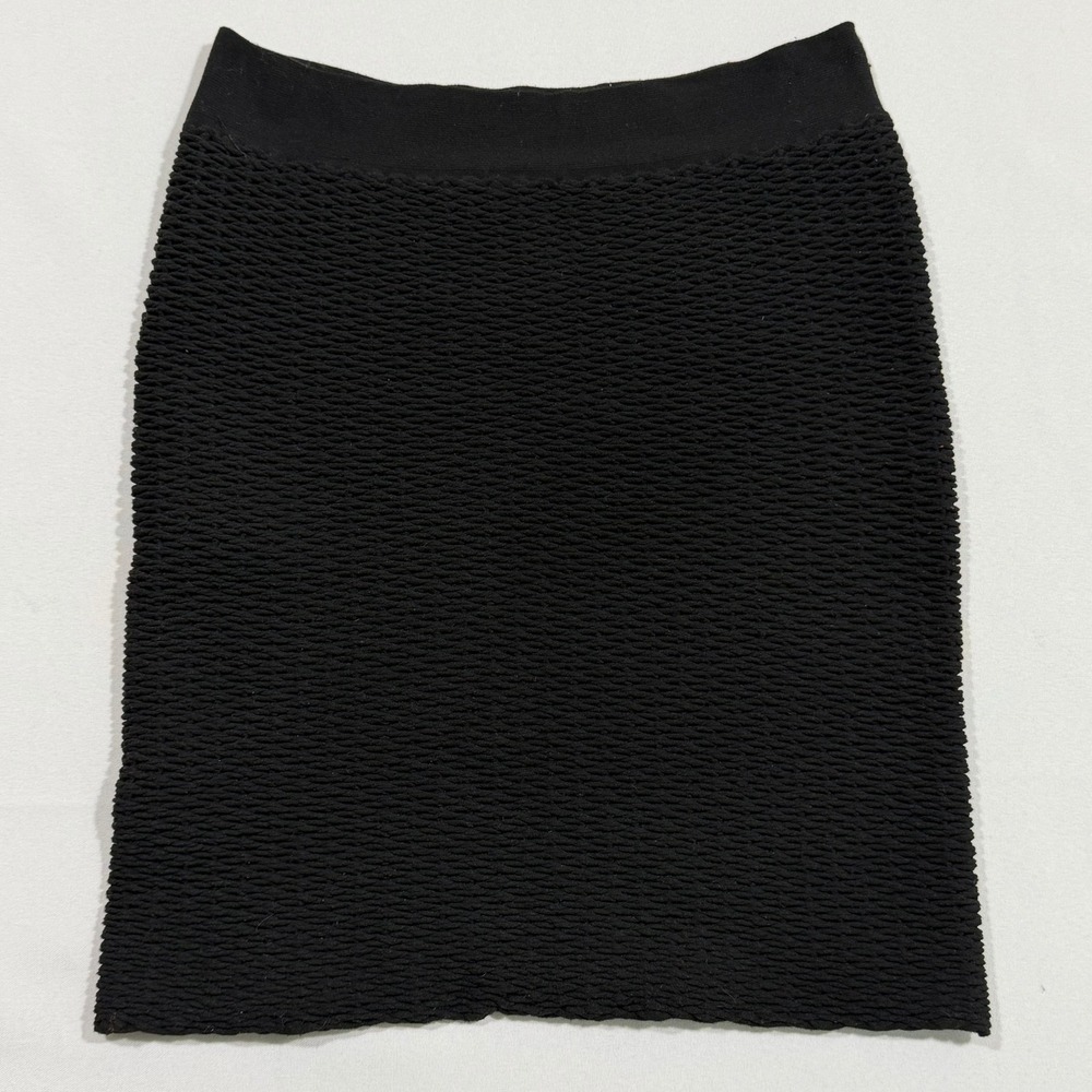 Bebe Womens OS‎ Black Popcorn Knit Mini Skirt Y2K Whimsigoth Office Siren Boho